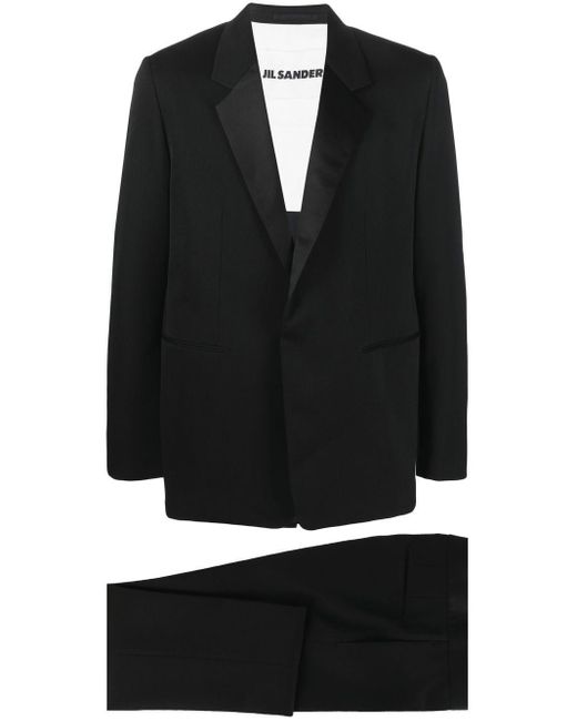 Jil Sander Black Single-Breasted Wool Suit for men