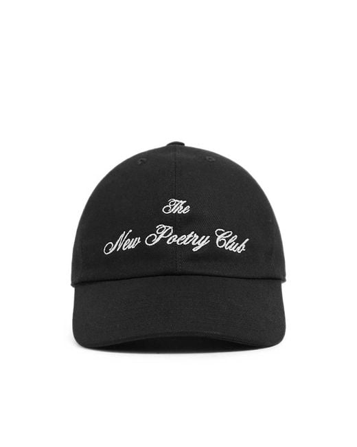 Ann Demeulemeester Black Tem Logo-Embroidered Denim Cap