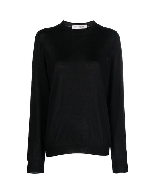 Fileria Black Long-Sleeve Wool-Blend Jumper for men