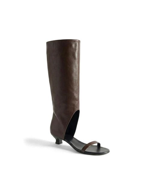 Paloma Wool Brown Manuela Open-Toe Knee-High Sandals