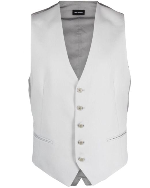 Tagliatore Gray Single-Breasted Waistcoat for men