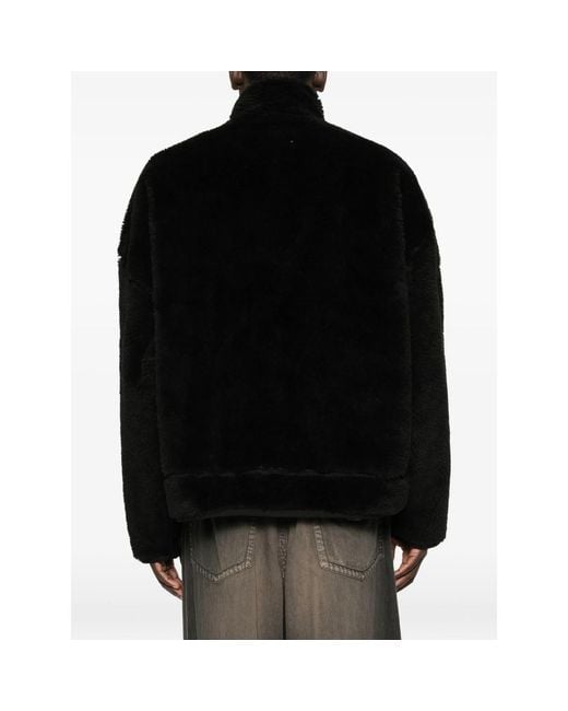 Maison Mihara Yasuhiro Black Fleece Zip-Up Jacket for men