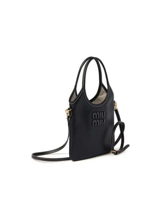 Miu Miu Black Ivy Leather Handbag