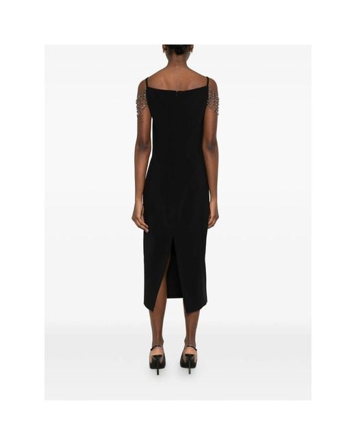 Pinko Black Spaghetti Straps Dress With Chain Embellishment