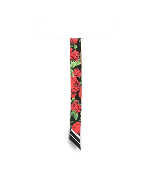Dolce & Gabbana Red Rose-Print Scarf