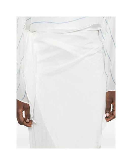 Bondi Born White Ruffled Midi Skirt