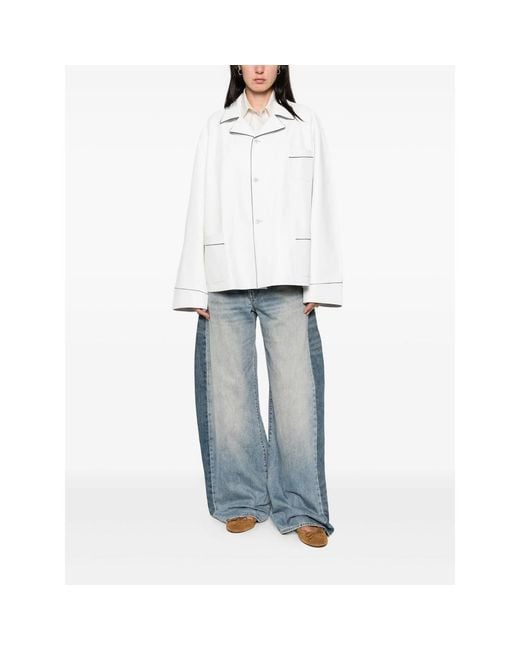 Prada White Piped-Trim Jacket