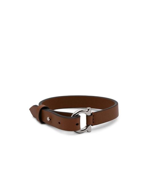 Ferragamo Brown Gancini Bracelet for men