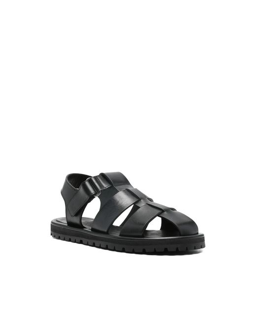 Studio Nicholson Black Sandom Leather Sandals