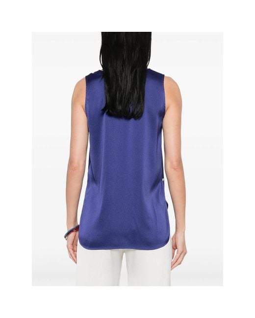 Calvin Klein Blue Top Scoop Neck
