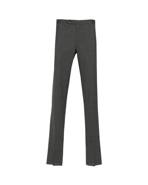 Rota Gray Pressed-Crease Trousers for men