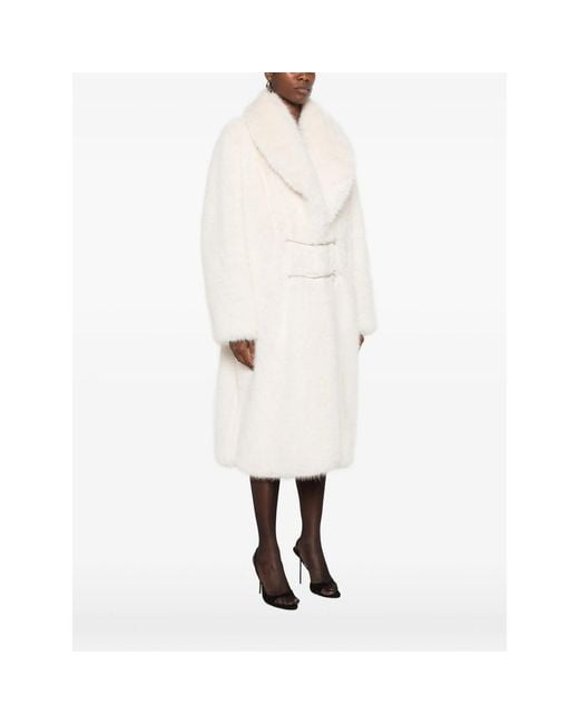 Dondup White Chain-Detail Coat