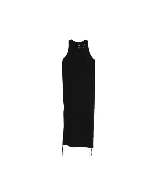 Y-3 Black X Yohju Yamamoto Racer Cinch Sleeveless Midi Dress