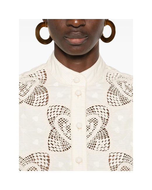 Zimmermann Natural Wanderlust Scalloped Shirt