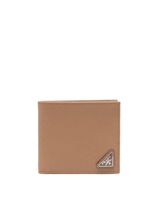Prada Brown Saffiano Leather Bi-Fold Wallet for men