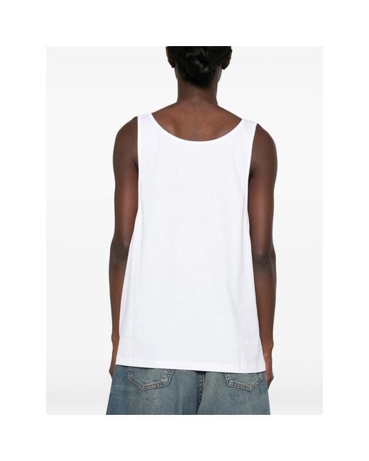 Stella McCartney White Slogan-Print Vest Top