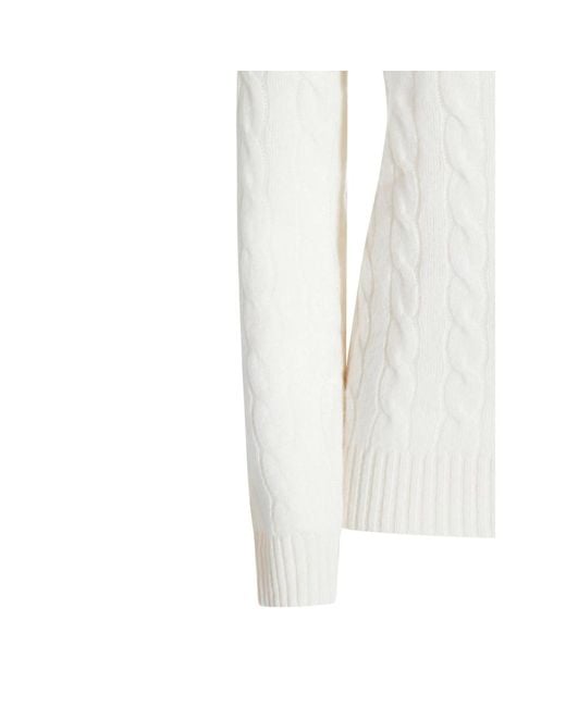 Ralph Lauren Gray Cable-Knit V-Neck Sweater