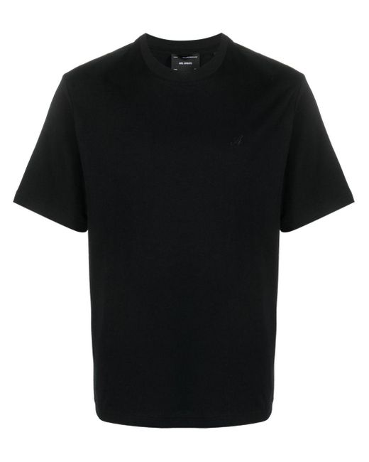 Axel Arigato Black Embroidered-Motif Short-Sleeve T-Shirt for men