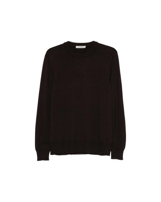 La Fileria Black Ribbed-Trim Sweater for men