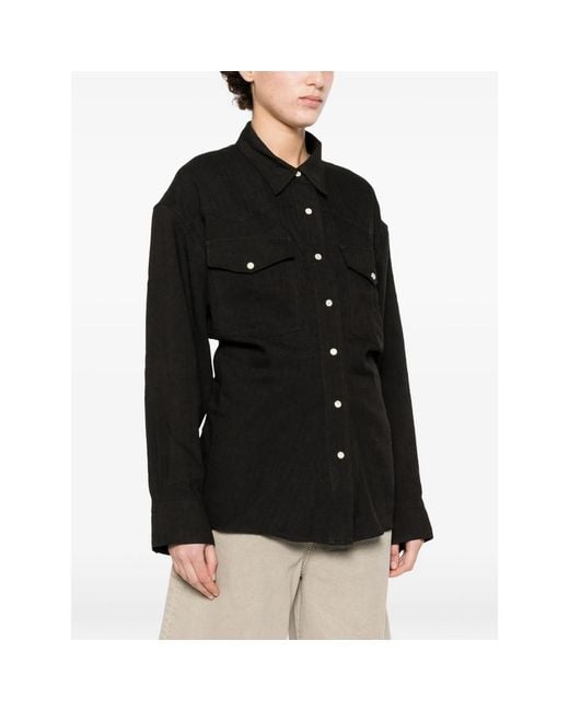 Studio Nicholson Black Buttoned Pocket Shirt