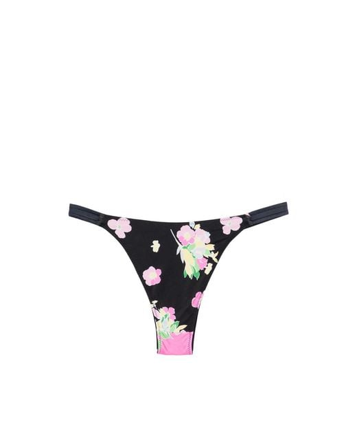 Frankie's Bikinis Purple Amore Floral-Print Bikini Bottom