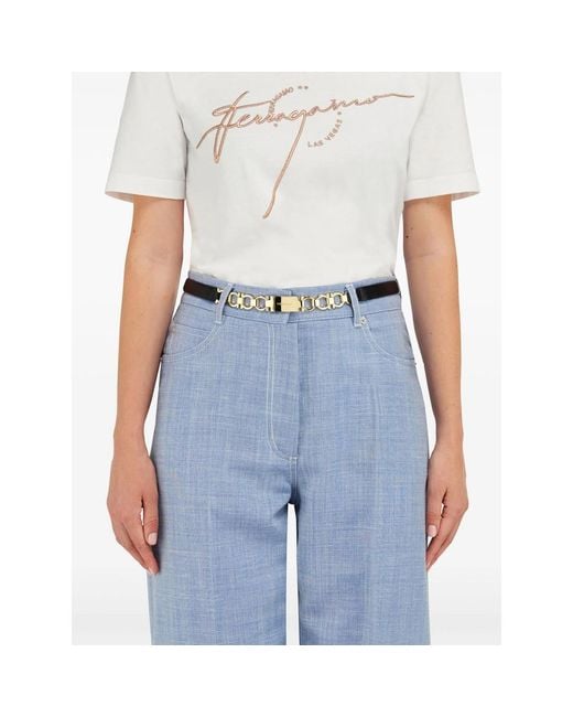 Ferragamo Metallic Belts