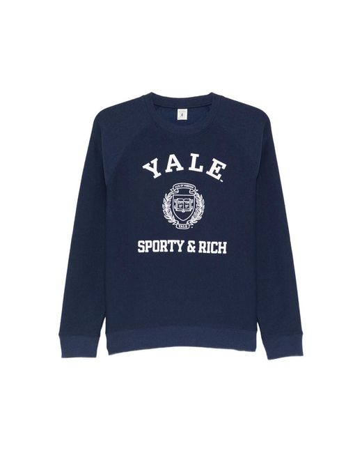 Sporty & Rich Blue Graphic-Print Sweatshirt
