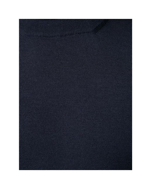 La Fileria Blue Ribbed Roll-Neck Jumper for men