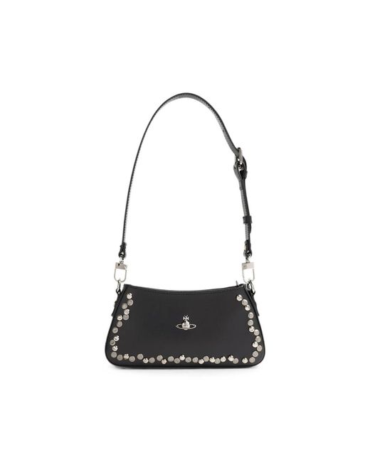 Vivienne Westwood Black Tasha Studded Leather Shoulder Bag