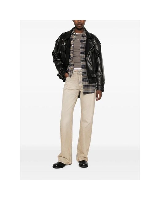 R13 Black Boyfriend Leather Moto Jacket