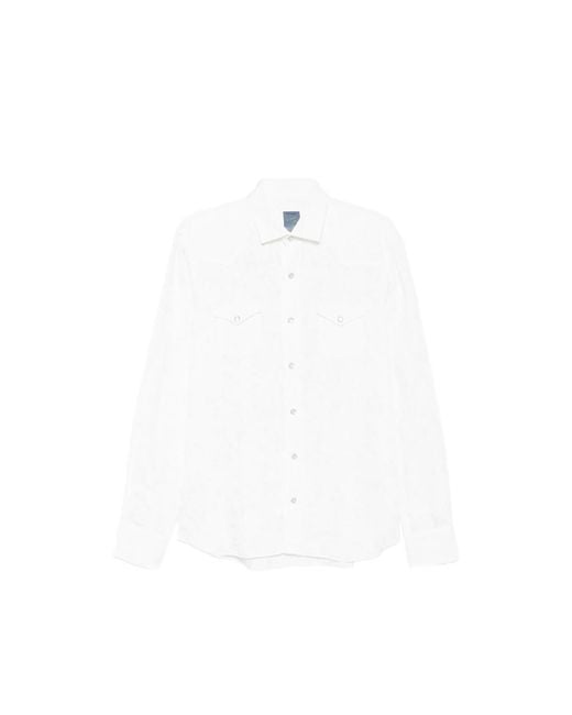 Barba Napoli White Chest-Pocket Shirt for men