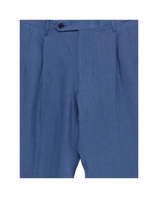 Rota Blue Pleated Tailored Trousers for men
