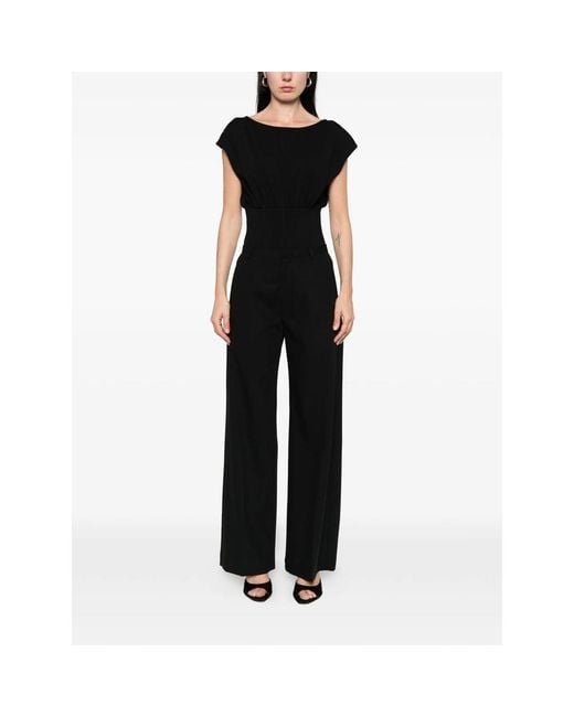 Elisabetta Franchi Black Bodysuit Ribbed