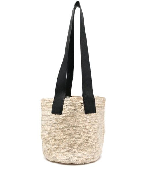 Sensi Studio Natural Long-Handle Woven-Straw Tote Bag