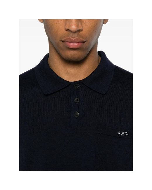 A.P.C. Blue Polo Shirts for men