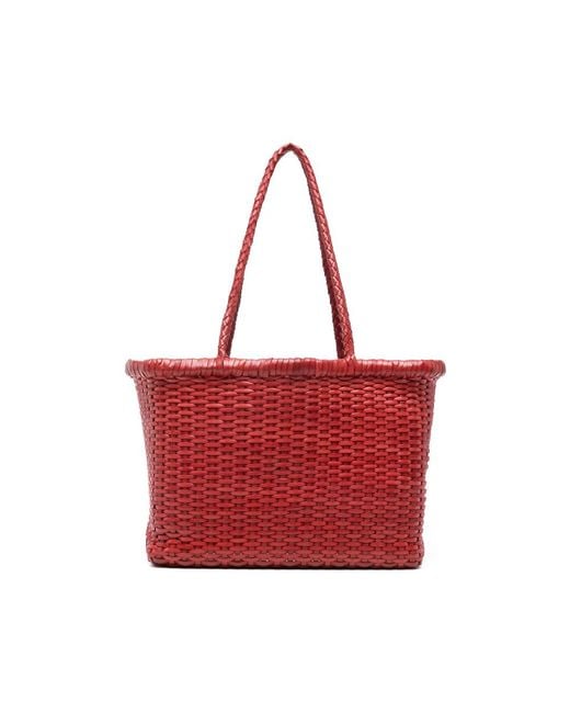 Dragon Diffusion Small Grace Basket Woven Tote Bag in Red | Lyst