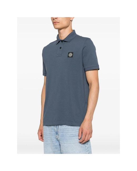 Stone Island Blue Polo Shirts for men