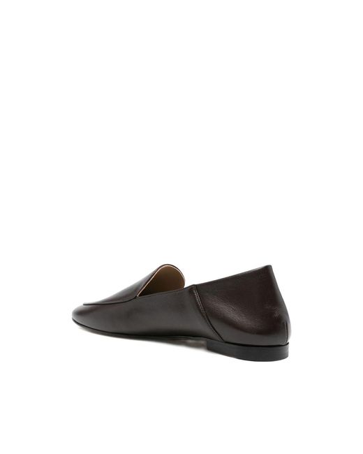 Dear Frances Black Gio Pointed-Toe Leather Loafers