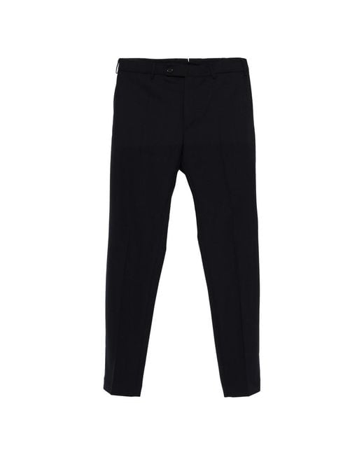 Incotex Blue Flat-Front Trousers for men