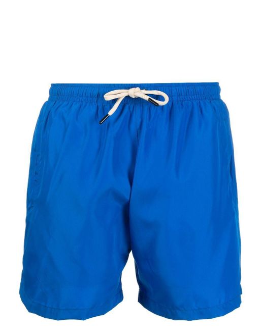 MATINEÉ Blue Logo-Patch Swim Shorts for men