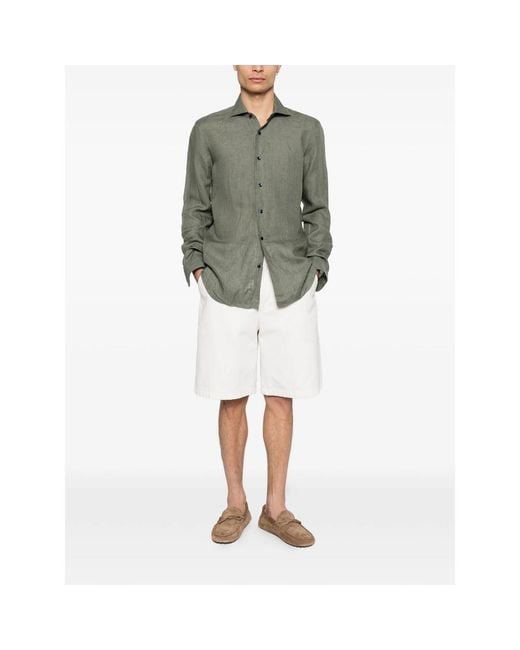 Barba Napoli Gray Button Shirt for men