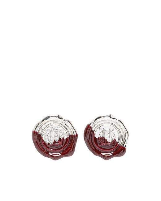 Jean Paul Gaultier Pink Logo-Detail Earrings