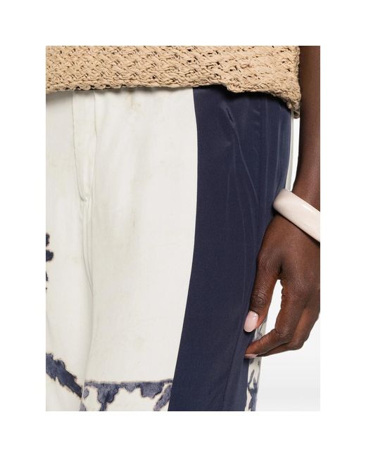 Sir Blue Floral-Print Trousers