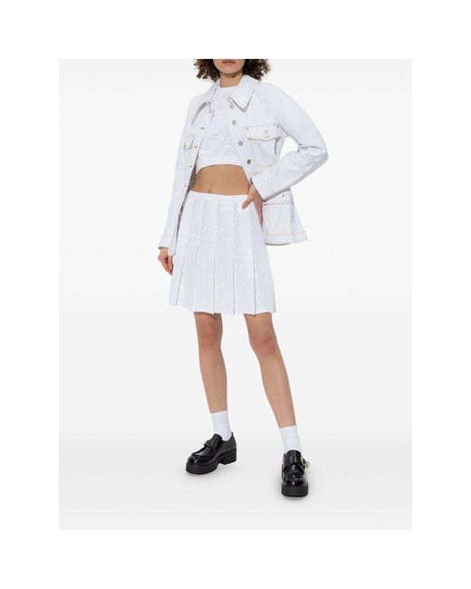 Givenchy White Pleated Mini Skirt