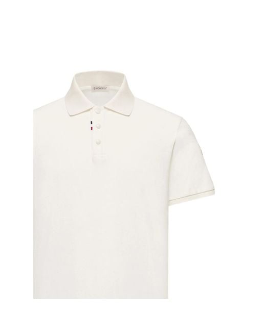 Moncler White Neutrals Polo Shirts for men