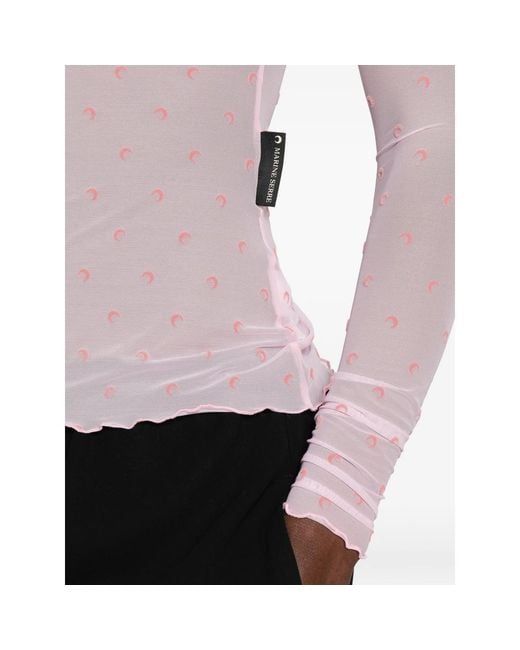MARINE SERRE White Crewneck Sweater