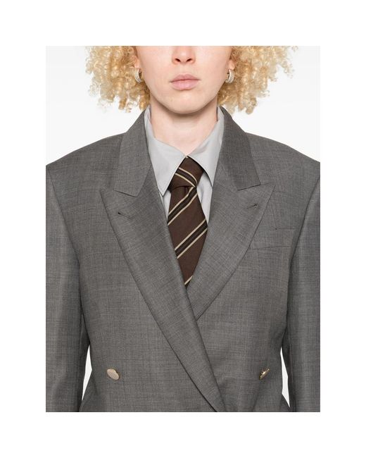 Eraldo Gray Double-Breasted Wool Jacket