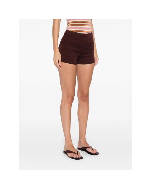 Faithfull The Brand Brown Shorts With Front Pockets