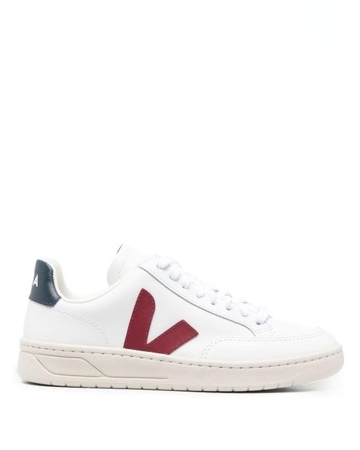 Veja White Logo-Patch Lace-Up Sneakers
