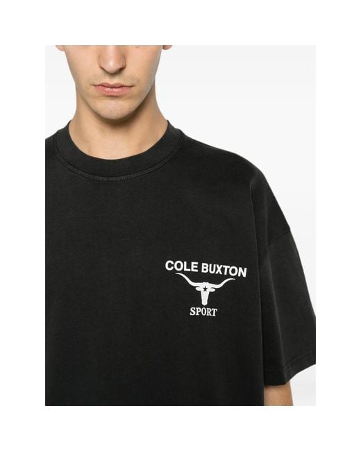 Cole Buxton Black Logo-Print Short-Sleeve T-Shirt for men